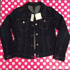 WHBM NWT Dark Wash Denim Jacket